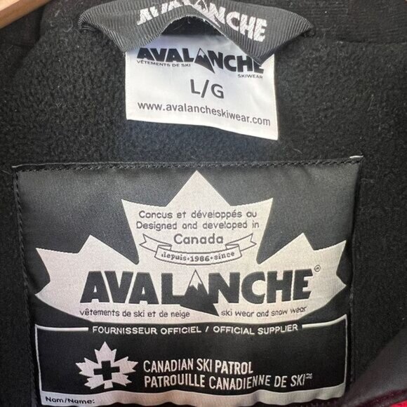 Avalanche Women's Large Red Long Hooded Nylon Ski Snow Patrol Overcoat Jacket - Picture 6 of 14